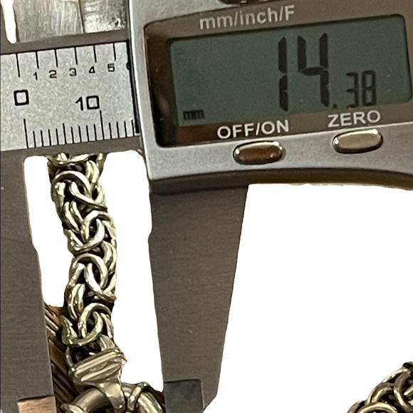 Sterling silver 925 Byzantine chainmail womens thick bracelet - Picture 9 of 13